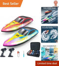 10-Inch RC Boat Duo with 7 LED Light Effects for Thrilling Water Adventures