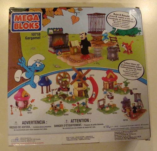 VERY RARE 2012 Mega Bloks Smurfs ~Gargamel & Azrael~ set 10718..60 pcs..SEALED..