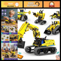 LECPOP 5-in-1 STEM Building Block Kit RC Robot Excavator Toys for Ages 8-13