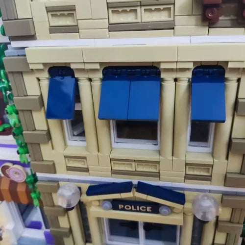 Police Station & Pet Store City Building Block Model Set
