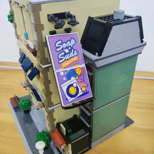 Police Station & Pet Store City Building Block Model Set