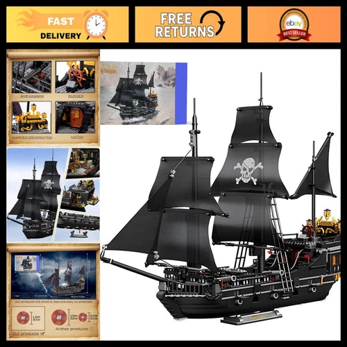 Pirate Ship Building Blocks Set - Compatible with Most Major Brands, Fun for Kid