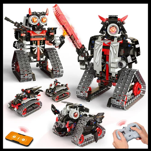5-in-1 STEM RC Robot Building Kit 443PCS DIY Toy App Remote Control Ages 8-13