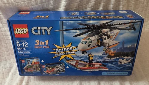 City Lego 66475 Super Pack 3 in 1 Set with 10 Minifigures 813 pcs Sealed Retired