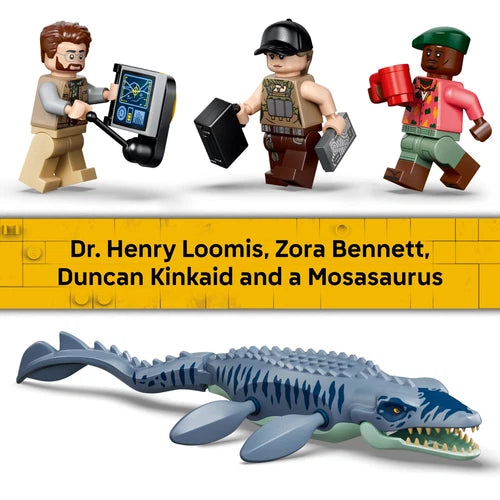 MEOW Jurassic World Mosasaurus Dinosaur Boat Attack - Building Toy for Boys & Gi