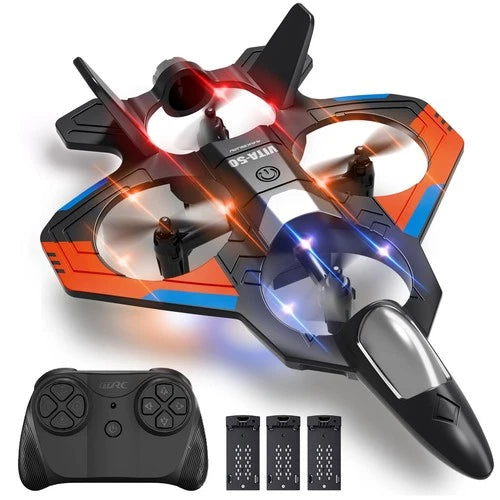 4DRC RC Airplane Remote Control Fighter Jet, Orange 3 Batteries