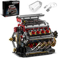 V8 Engine Model Kit that Runs, 8-Cylinder Car Engine Building Set with Rechargea