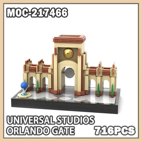 MOC-217466 NEW DIY Universal Studios Orlando Gate Building Block Assembly Constr