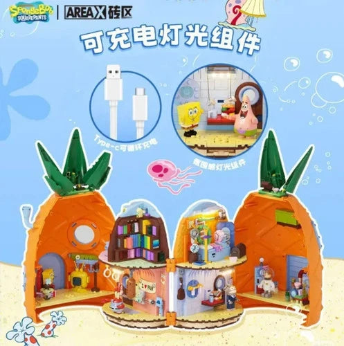AREA-X AB0032 SpongeBob Pineapple House 2313 pcs building blocks Set Bricks Toy
