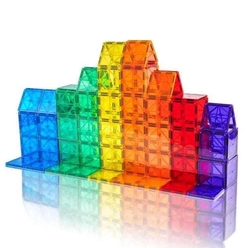 60-Piece 3D Magnetic Building Tiles Set - Super Strong, STEM Educational Blocks,