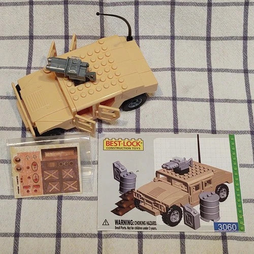 BEST-LOCK Construction Toys 3060 MILITARY HUMMER H1 HUMVEE HMMWV tan slantback
