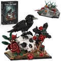 Gothic Raven Skull Rose Building Set - 998pcs Skull Decor with Flowers & Cros...
