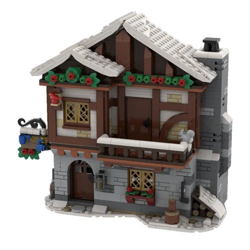 Winter Village: Mediaval Tarvern Chalet 1115 Pieces Medieval Scene Construction