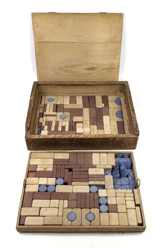 Antique Richter's Anchor Stone Building Blocks Set in Original Box