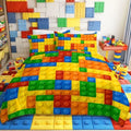 BlessLiving Twin Comforter with Colorful Building Blocks Twin Bedding Sets