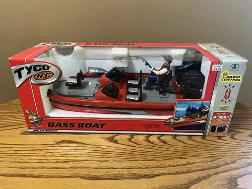 Vintage Tyco RC Bass Boat Mattel Wheels Radio Control Brand new in box. 2002.