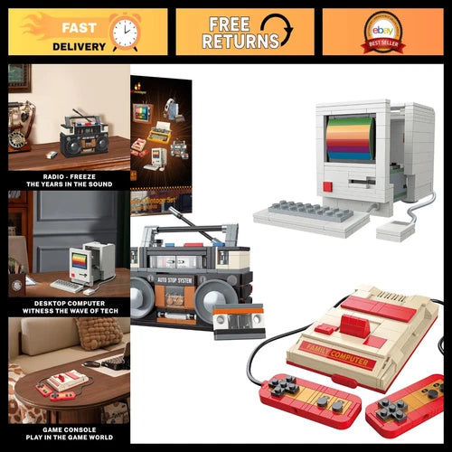 Vintage Building Set 20132 - Retro Game Console Model, 80s Nostalgia Gift, 552 P