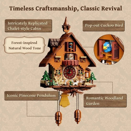 PANTASY Cuckoo Clock Building Set Motorized Chalet 2282 Pieces - NIB