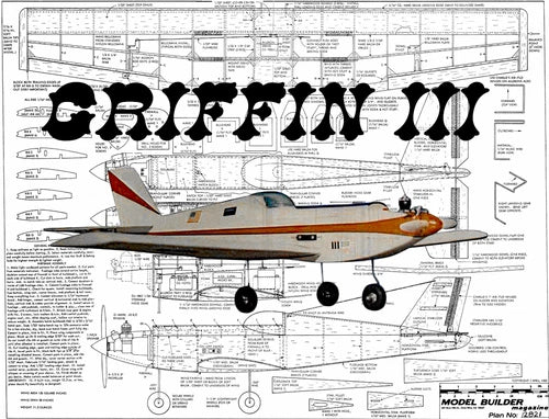 Griffin III Aerobatic 25" WS RC Airplane Laser Cut Balsa Short Kit Plans