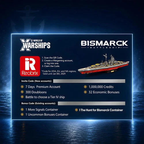 Reobrix Bismarck Battleship Building Blocks Set 3462 Pieces Model Kit