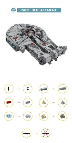 MOC-97338 YT-2400 Freighter Ship Model 1817 Parts Building Blocks Set