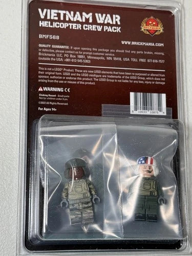 BRICKMANIA BMF568 VIETNAM WAR HELICOPTER CREW PACK CUSTOM (4) MINIFIGURES NEW