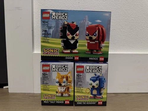LEGO Brickheadz: Knuckles & Shadow (40672) Tails (40628) Sonic (40627) New