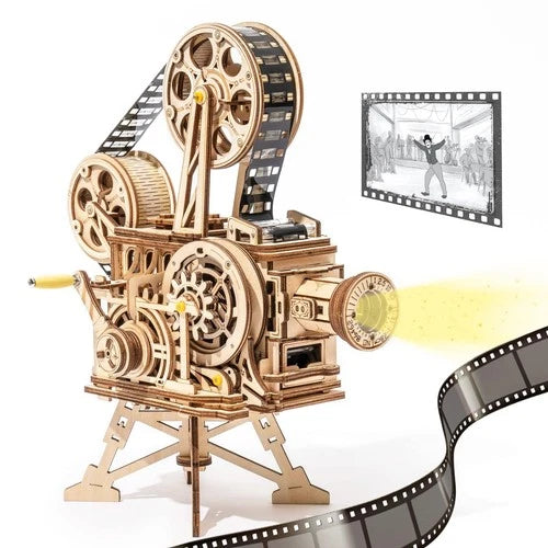ROKR Vitascope 183pcs 3D Wooden Mechanical Model Building Kit Movie Projector