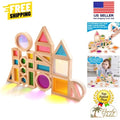 Colorful Wooden Rainbow Building Blocks Set - 32 Durable Pieces for Learning Fun