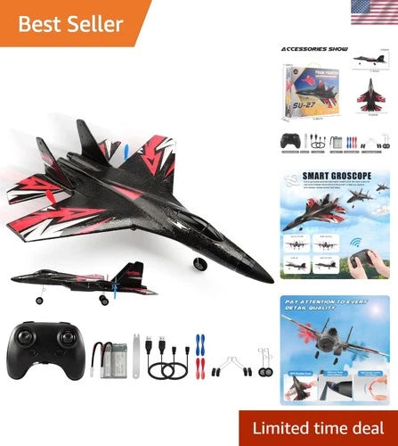New Upgrade SU27 RC Airplane, Remote Control Fighter Toys, 2.4GHz 6-axis Gyro...