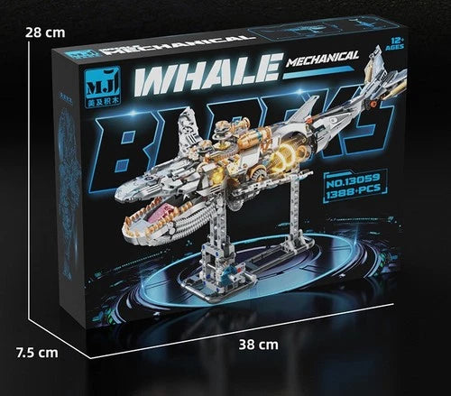 Mechanical Whale Building Blocks Set Steampunk Animal Compatible Brick Toy Model