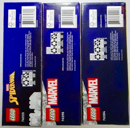 LEGO Marvel: 76284 Green Goblin, 76225 Miles Morales, 76298 Iron Spider-Man