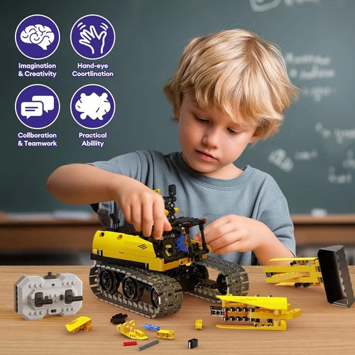 5-In-1 STEM Building Block Kit RC Robot Excavator Toys for Ages 8-13