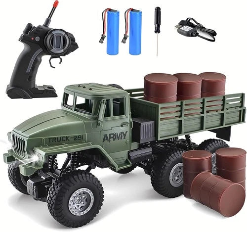 RC Military Truck 6X6 Road Remote Control Car 1/16 Scale Remote Control Truck 4W