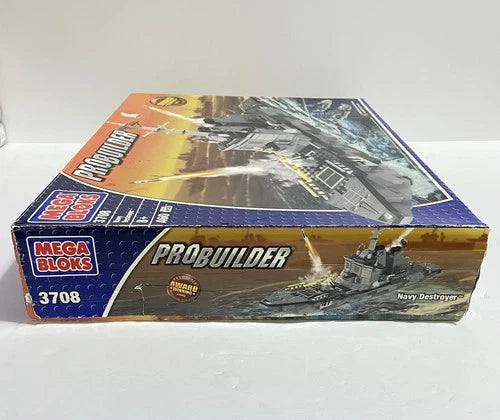 Mega Blocks ProBuilder 3708 Navy Destroyer 3-in-1 Ship Set-460 PCs (2005) NIB