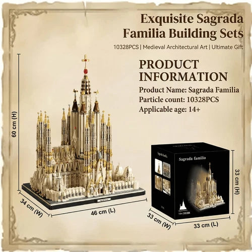 Barcelona Sagrada Familia Church Building Blocks Architecture Model Bricks 10328