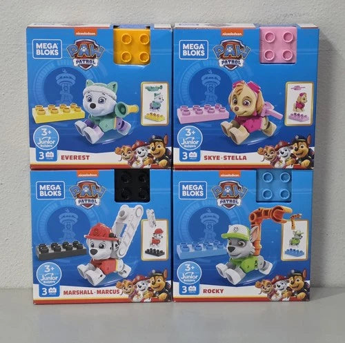 Mega Bloks Paw Patrol Marshall Skye Everest Marshall COMPLETE 4 FIGURE SET 2021