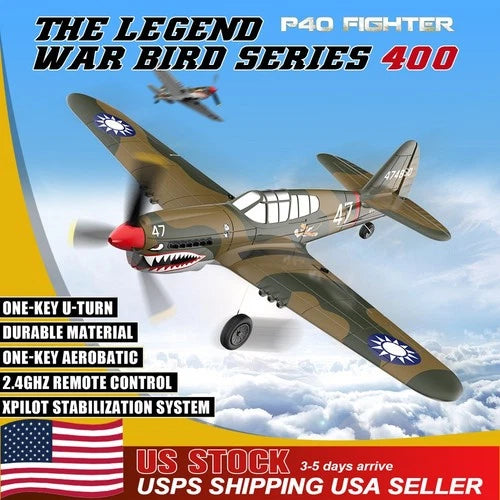 US Volantex P40 Fighter RC Plane 2.4GHz 4CH 6-Axis Gyro RTF Model for Beginners
