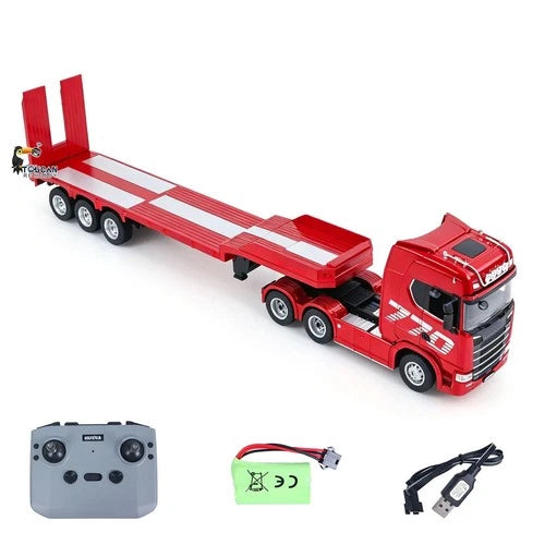 HUINA RTR 1/24 Remote Control Tractor Truck 770S W/ 3Axle Semi Flatbed Trailer