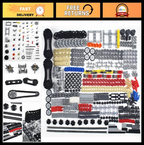 1533 PCS Building Block Accessories Set - Gears, Axles, Wheels, Connectors & Mor