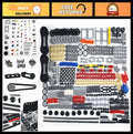 1533 PCS Building Block Accessories Set - Gears, Axles, Wheels, Connectors & Mor