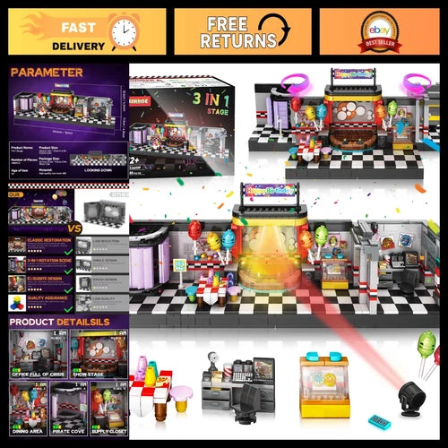 Five Nights Horror Stage Building Blocks Set - 1388PCS, Collectible Toy for Teen