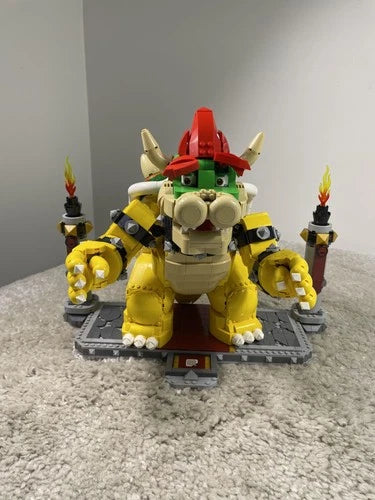 LEGO Super Mario The Mighty Bowser 71411 Set Display Stand Near Complete LEGO