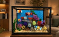 Tropical Aquarium Building Block Set Large Ocean Fish Display Model No BoxMOC