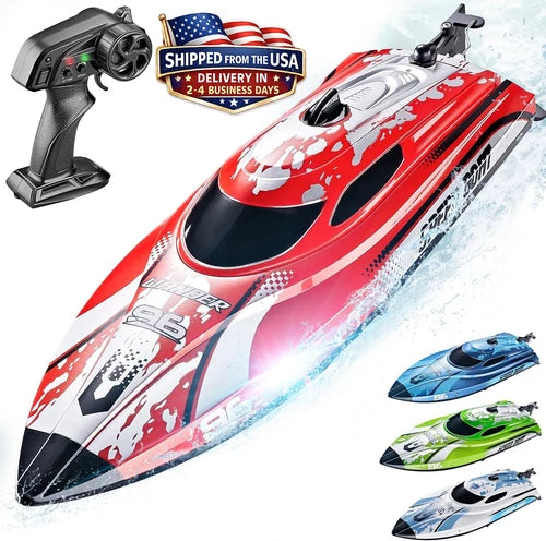 BEZGAR RC Boat 12" Remote Control Boat 25 KPH Waterproof Lake Pool TX126 Red