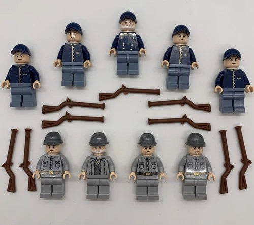 LEGO Civil War Army Soldier Minifigure Lot (100% Genuine LEGO Parts)