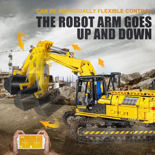 MOULD KING 13112 Excavator APP RC Technic Truck Car Kids Toys Building Block