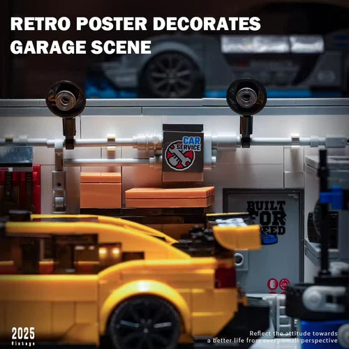 MOC Modern Garage Building Block Model Kit Toy Gift 763 Pcs