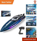 Exciting 30KMH Remote Control Boat with Colorful LED Lights & Low Battery Alerts
