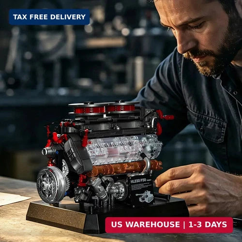 Engine Building Kit for Adults, 1236-Piece Mechanical Engine Model Building Set